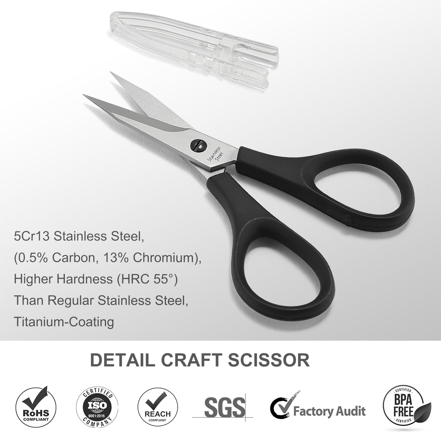 PAFASON Stainless Steel Embroidery Quilting Sewing Knitting Crafts Thread Scissor With Safety Cover