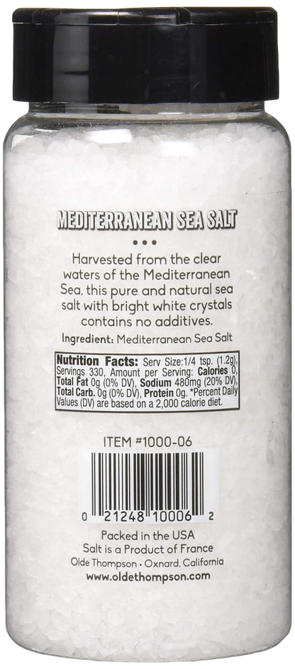 Olde Thompson Mediterranean Sea Salt, Coarse Grain, Refill For Salt Grinders, 14 Ounce