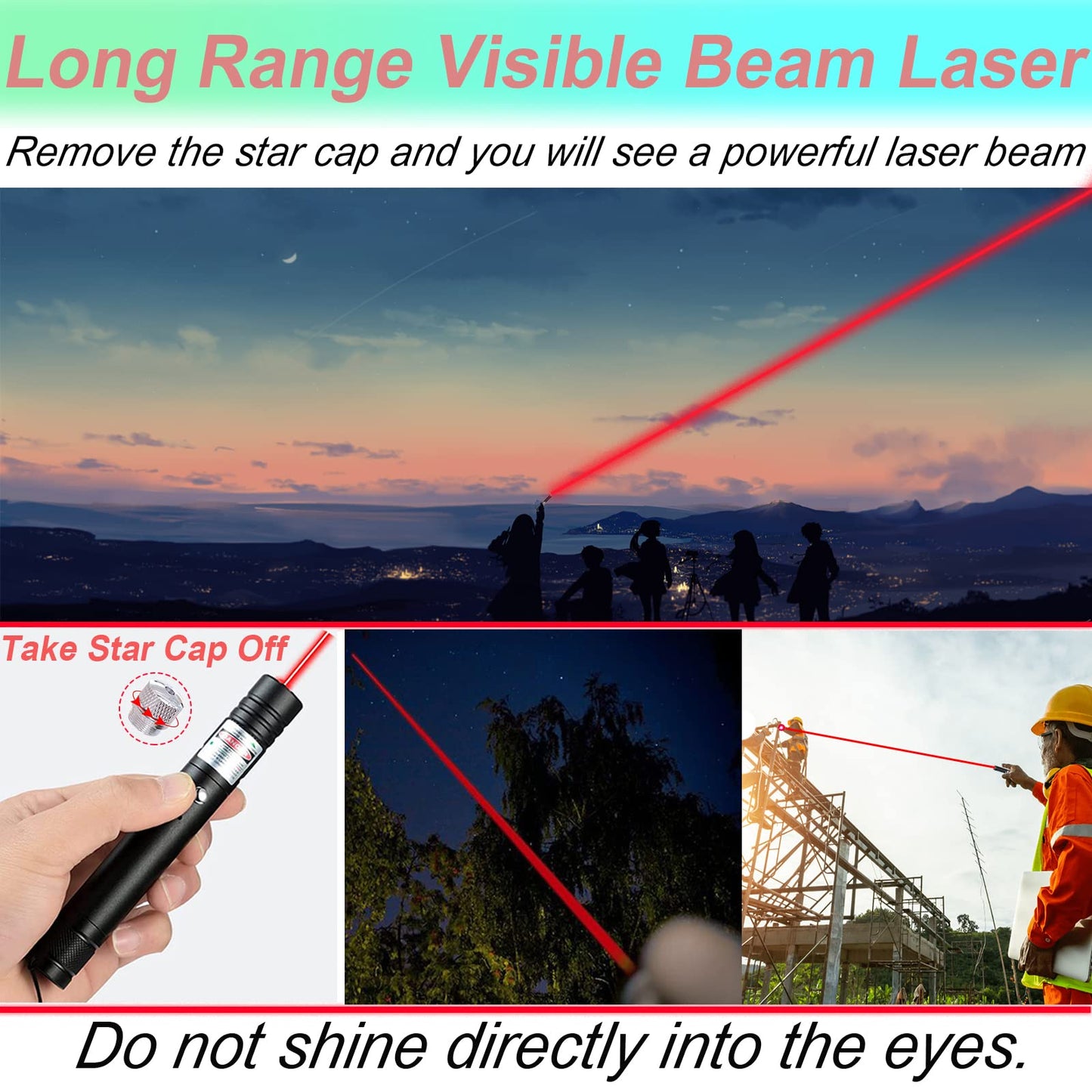 MEUSNO Red Laser Pointer Cat Toy, Red High Power Laser Pointer Long Range Strong Laser Light Pointer for Cats Dogs Toy Rechargeable Pointer Laser for Presentations Teaching Outdoor Cat Laser Toy