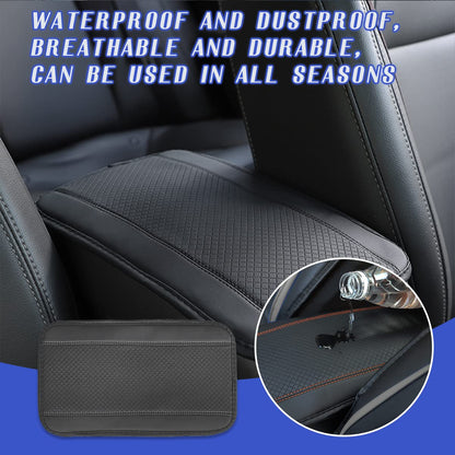 Ziciner Leather Car Center Console Armrest Pad, PU Waterproof Auto Seat Box Cover Protector, Hand Rest Cushion Protection Pad, Vehicles Interior Accessories Universal for Truck,SUV (Gray A)