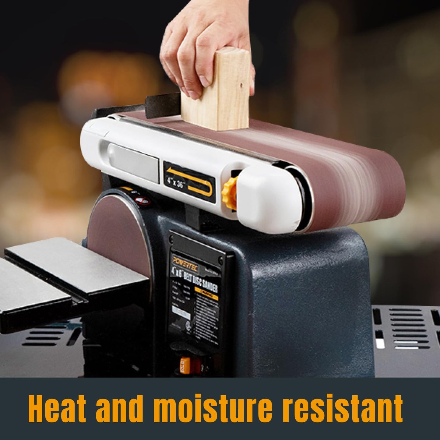 POWERTEC 10PK 4x36 Sanding Belts, 80 Grit Aluminum Oxide, 4 x 36 Inch Sanding Belts for Benchtop Belt and Disc Sander, Belt Sandpaper, Woodworking, Metalworking, Paint, Rust Removal (110680)