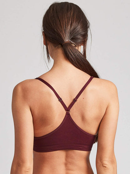 Kalon Women’s 4 Pack Racerback Sports Bralette Seamless Wireless Comfort Bra (Medium, Dark Basics)