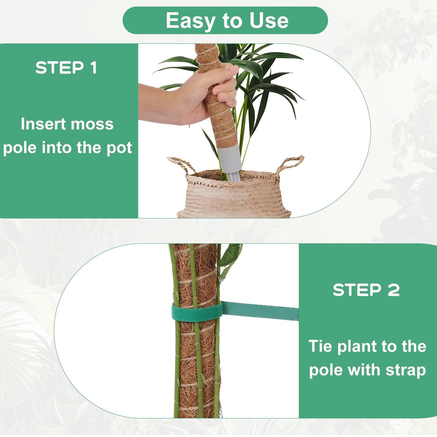 3 Pack Moss Pole, 30 Inch Monstera Plant Support， Moss Poles for Climbing Plants Indoor DIY, Coco Coir Plant Pole Moss Plant Stick Support Stake Kit for Potted Plants, Pothos, Philodendron