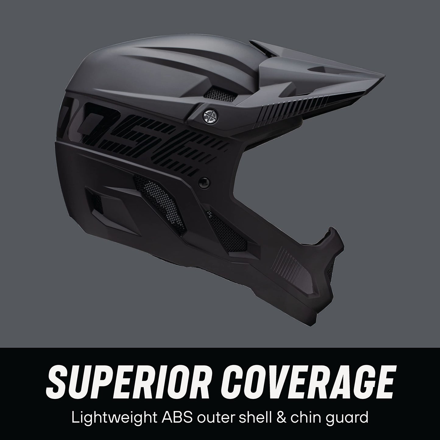 Mongoose Title Full Face Helmet, Medium, Durable ABS Shell, Chin Guard, Full Coverage Padding, Vents for Airflow, Pivoting Visor, Goggle Strap Channel, BMX and Mountain Bike Helmet for Adult or Teen