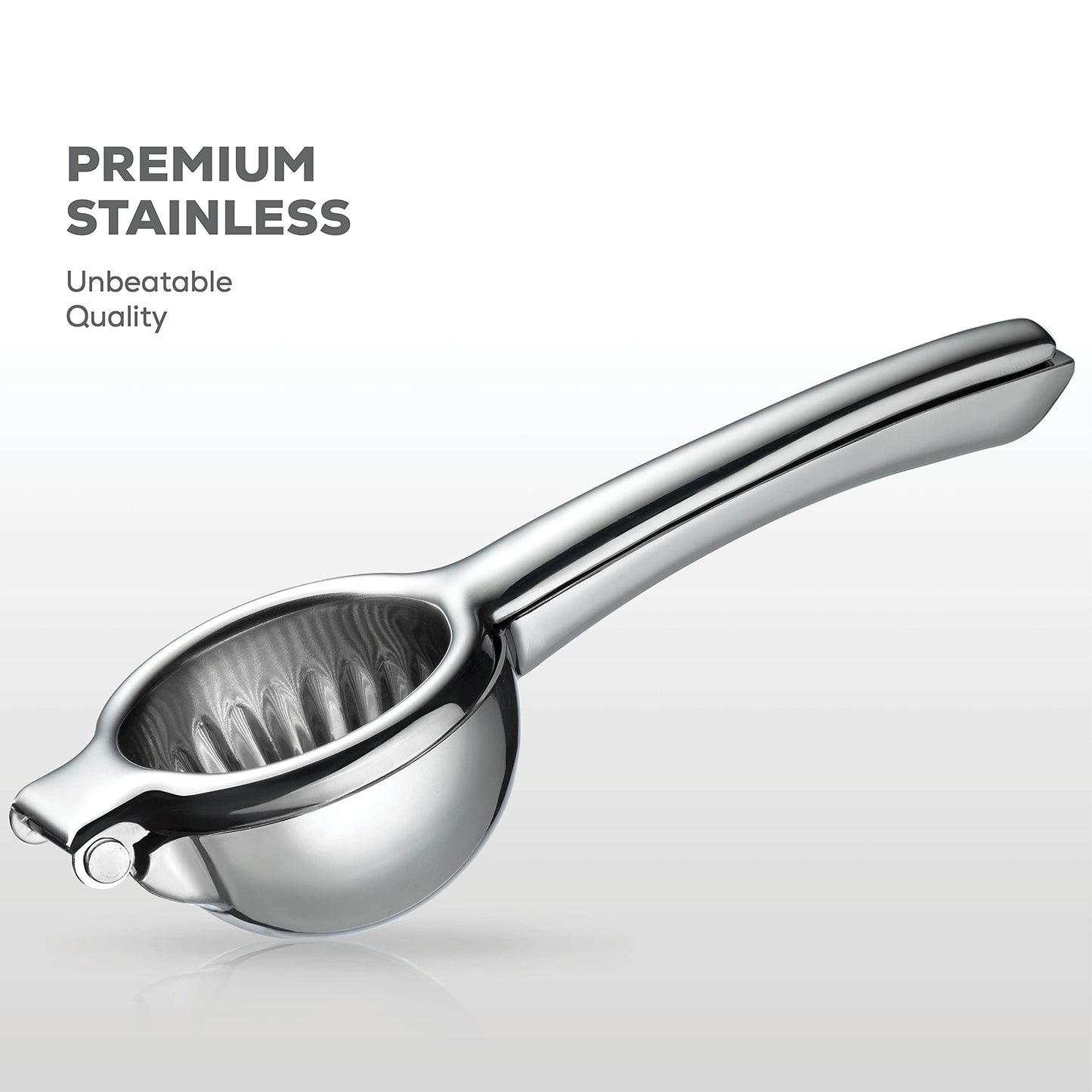 Premium Lemon Squeezer Stainless Steel - Heavy Duty Lime Squeezer, Lemon Juicer Manual With Comfortable Handle For Extracting All Juice Possible - Hand Citrus Juicer