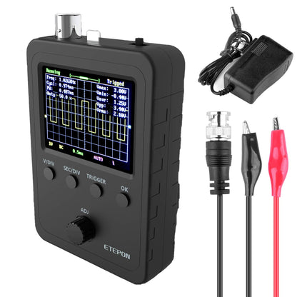 ETEPON Digital Oscilloscope Kit with BNC-Clip Cable Probe with Power Supply, (Assembled Finished Machine) EM001