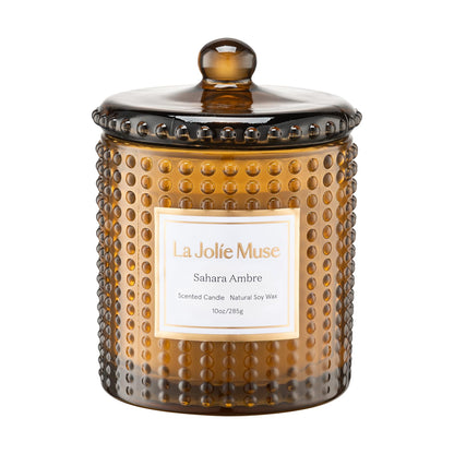 LA JOLIE MUSE Moroccan Amber Scented Candles, Holiday Candles for Home Scented, Natural Soy Candles, 75 Hours Long Burning Candles, Premium Candle Gift, 10oz