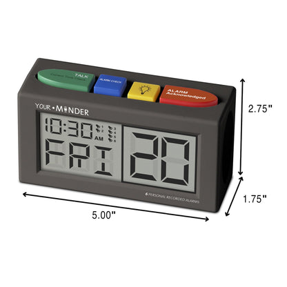MEDCENTER Your Minder Voice Record and Alarm Replay Reminder Clock with Loud, Easy Set, Multiple Alarms, Recordable Talking Alarm Clock for Medication Reminders, Gift for Mom, Dad, Elderly, & Seniors
