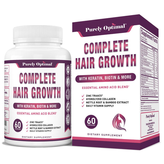 Premium Hair Growth for Women & Men - Hair Growth Vitamins w/Biotin & Keratin - Supports Thicker Healthier Hair Growth - Supplement for All Hair Types, 60 Capsules (60, Unflavored)
