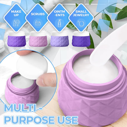 16Pack Travel Bottles for Toiletries, TSA Approved Travel Size Toiletries Containers Set, Silicone Leak Proof Refillable Bottles Elastic Sleeves Creams Jars Accessories Kit W/Clear Bag (Purple)