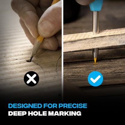 OX Tools Pro Tuff Carbon Marking Pencil with Holder, Sharpener, & Belt Clip - Heavy Duty Mechanical Pencil Ideal for Carpenters, Woodworking and Construction, OX-P503201