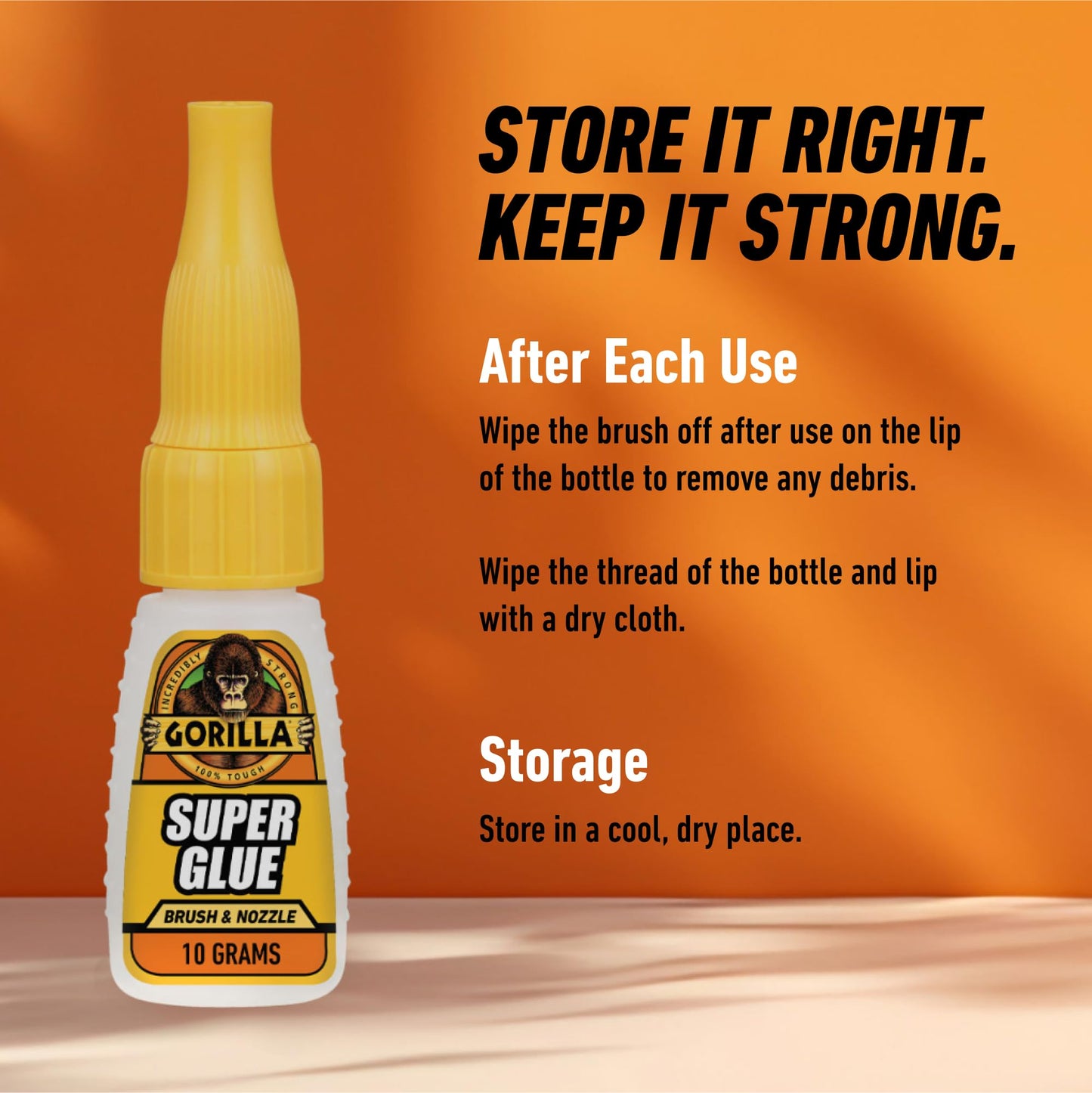 Gorilla Super Glue with Brush & Nozzle Applicator, Clear Glue, 12 Gram (Pack of 1) - All Purpose and Fast Setting for Projects and Repairs