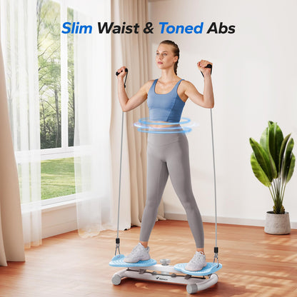MERACH Waist Twister, Ab Machine with 300 lbs Weight Capacity, Abs Workout for Slim Waist and Core Ab Exercise, Noiseless Home Gym Exercise Equipment for Women Men (Blue)