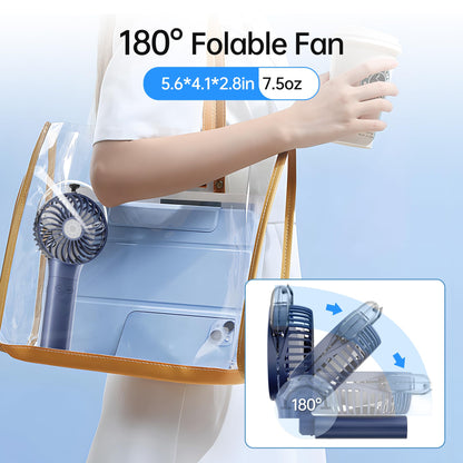 PANERGY Handheld Misting Fan – Rechargeable Battery Operated,Handheld Personal Fan with Mist Spray, Electric Hand Fans, 180° Foldable Mister Fans for Travel, Camping, Disney, Concerts, Office(Blue)