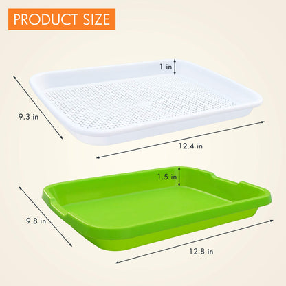Gardzen 5-Pack Sprouts Growing Kit, Bean Sprouts Tray, Soil-Free Sprouting Tray, Ideal for Mung, Wheatgrass, Indoor Gardening