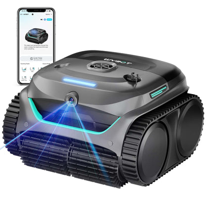 (2025 New) WYBOT C2 Vision Robotic Pool Vacuum with AI Camera, Ultra-Fine Filtration Pool Cleaners for Above&Inground Pools, Comprehensive 8 Mode, Wall Climbing, Smart Navigation, Gray