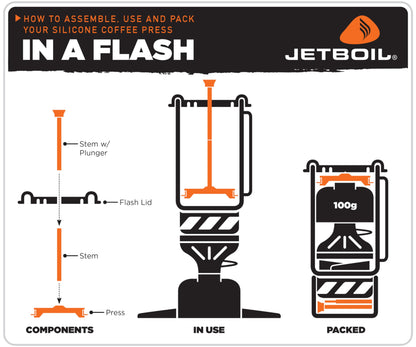 Jetboil Silicone French Press Coffee Maker Camping Stoves, Regular