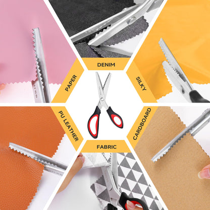 Pinking Shears for Fabric Cutting, Taotree 9.5" Sewing Scissors, Zig Zag Craft Scissors Decorative Edge, Fabric Sewing Supplies, Professional Handheld Dressmaking Arts Crafting Scrapbooking Supplies