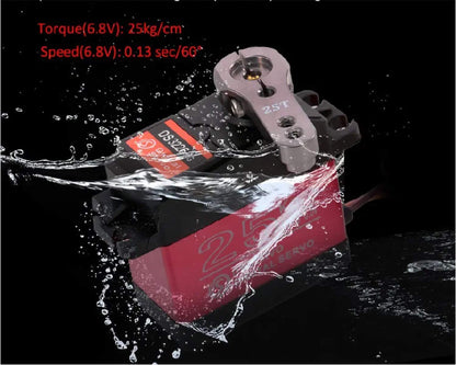 ZOSKAY Servo High Torque Metal Gear Standard Digital Servo 25KG/0.13S 6.8V for 1/8 1/10 RC Cars (Control Angle 180)