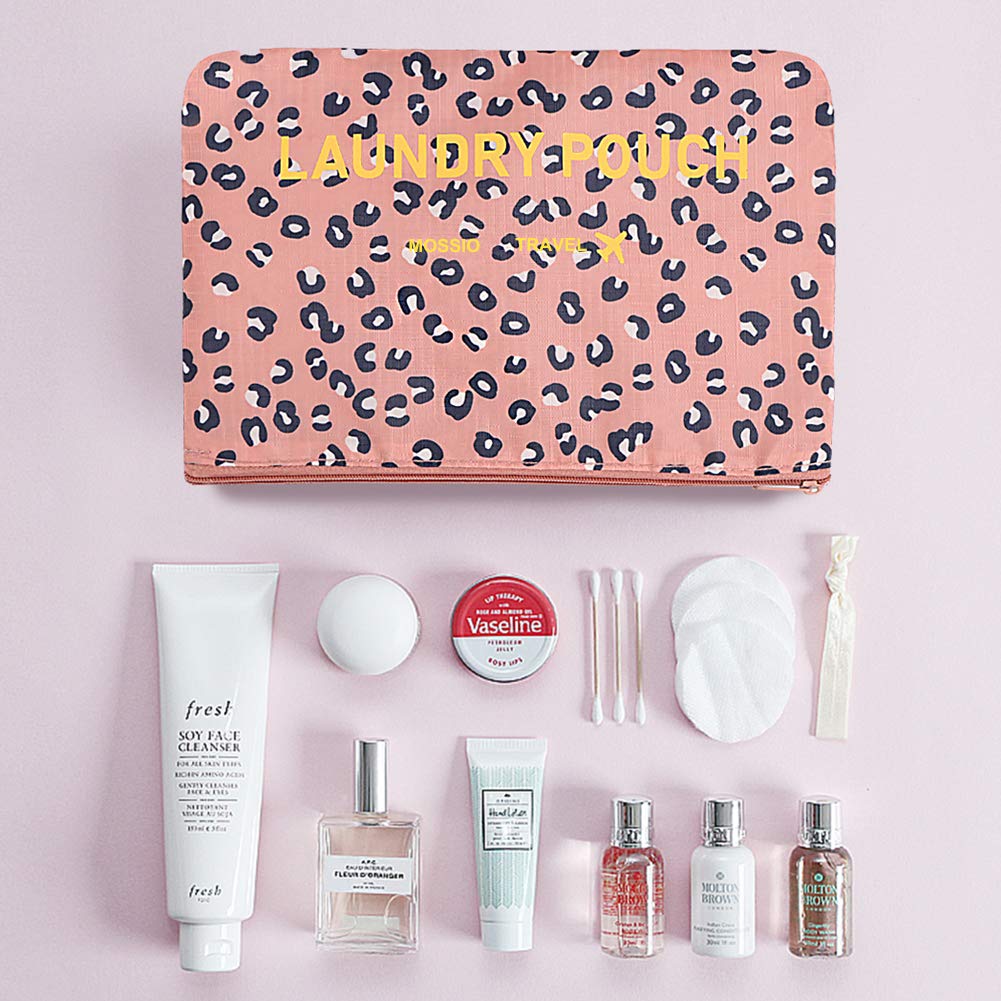 Luggage Cubes,Mossio 7 Pack Lightweight Toiletry Organizer Space Saver Travel Accessories Pink Leopard