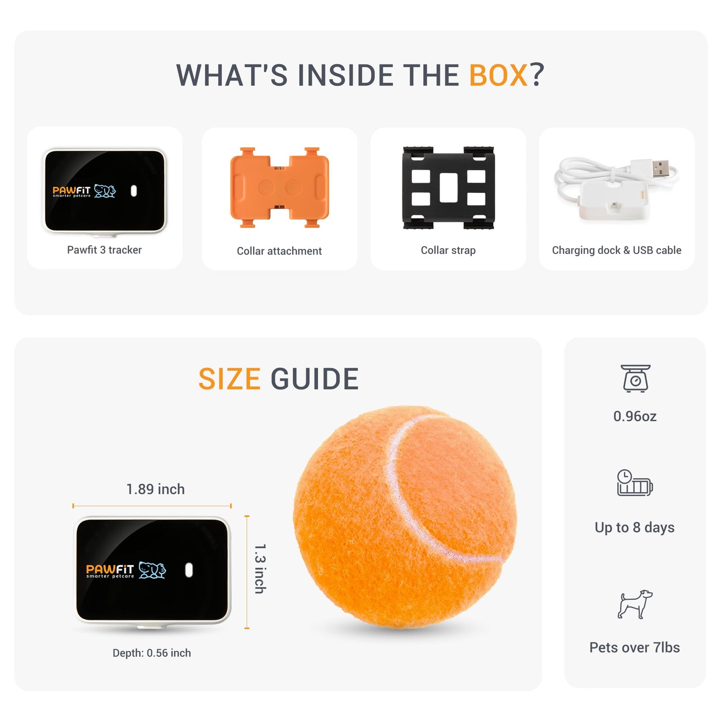 Pawfit 3 GPS Pet Tracker GPS Dog Tracker 4G Live Tracking, Smart Alerts, Fully Waterproof Activity Monitor for Pets, Unlimited Range, Remote Voice Recall, Fits All Collars, 30 Day Free Subscription