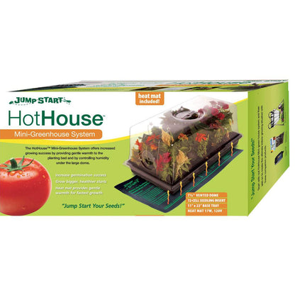 Jump Start CK64060 120V 17W Germination Hot House with Heat Mat, Watertight Tray, Cell Insert and 7" Humidity Dome