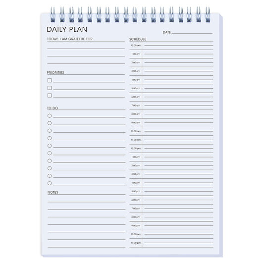 24 Hour Daily Planner - Daily To Do List for Work & Personal Life, Productivity Planner, Everyday Planner, Daily Schedule, 6.5 x 9.8