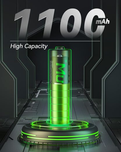 Rechargeable AAA Batteries 16 Pack,AAA Rechargeable Battery 1100mAh NiMH,1.2V Triple A Battery,Solar Battery High Capacity Low Self Discharge Pilas Recargables,3A Batteries for Remote Cordless Phone