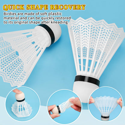 Hysagtek 12 Pcs Badminton Birdies Badminton Shuttlecocks, Shuttle Balls for Indoor Outdoor Sport Ball Training Exercise Gym Fitness Game (White)