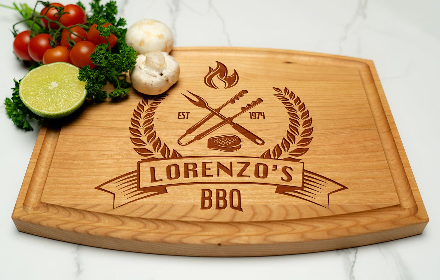 Personalized Dad Cutting Board - Customized Wood Grill Board for BBQ Masters - Custom Barbecue and Grilling Gift for Dad, Grandpa or Him - Anniversary, Birthday, Father's Day Gifts, Gifts for Men