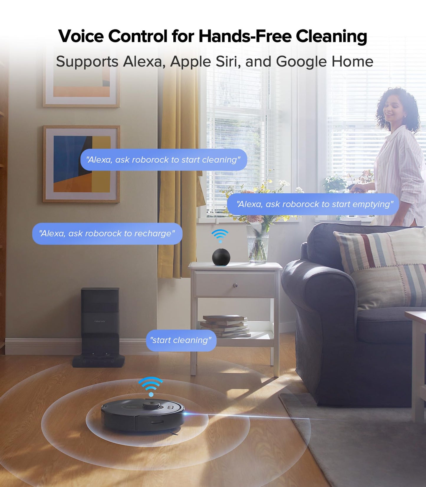 roborock Q5 Max+ Robot Vacuum with Self-Empty Dock, Upgraded from Q5+, 5500 Pa Suction, DuoRoller Brush, Hands-Free Cleaning for up to 7 Weeks, PreciSense LiDAR Navigation, App & Voice Control