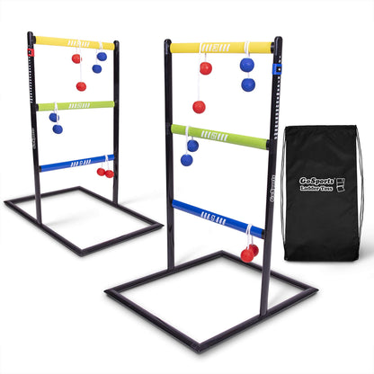 GoSports Pro Grade Ladder Toss Indoor - Outdoor Game Set with 6 Soft Rubber Bolo Balls, Travel Carrying Case and Score Trackers
