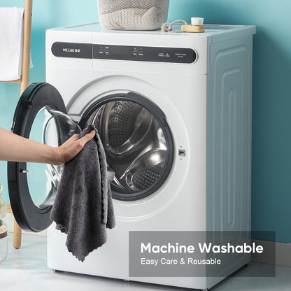 Orighty Washcloths 48 Pack, Ultra Soft Face Cloths 12 x 12 inch, Absorbent & Quick Drying Coral Velvet Washcloth Bulk, Multi-Purpose Face Cloth for Household, Cleansing and Sport (Grey)