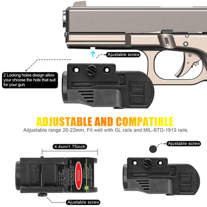 Lasercross CL105 New Magnetic Charging Internal Green Laser Sight & Picatinny Flashlight Laser Combo with Rechargeable Battery Inside,Tactical Gun Light Laser Used for Most of Handguns and Rifles