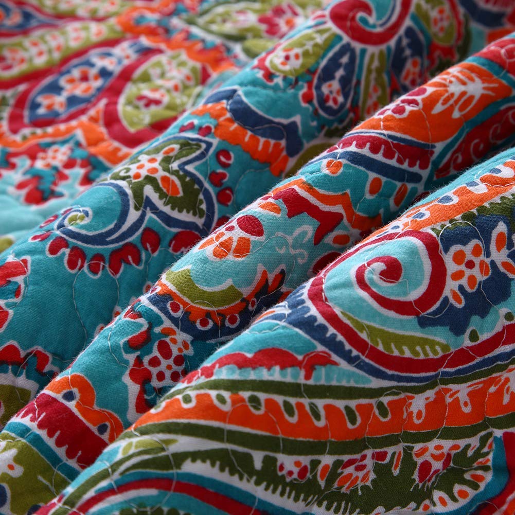 NEWLAKE Quilted Throw Blanket for Bed Couch Sofa, European Gorgeous Floral, 60X78 Inch