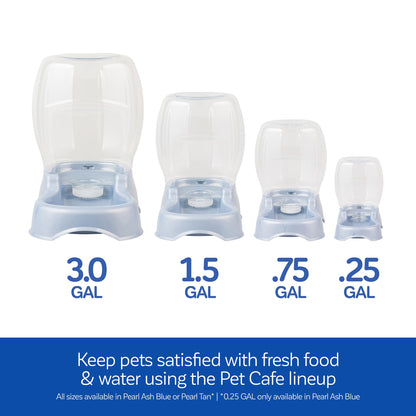 Petmate Pet Cafe Cat and Dog Water Dispenser - Water Bowl for Cats and Dogs, USA Made, .25 GAL, Pearl Ash Blue