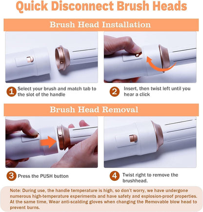 Hair Dryer Brush 5 in 1, Negative Ion Blow Dryer Brush Set Upgrade Hot Air Brush Air Styler Curling Wrap Air Curler, Curling Iron Hair Styling Tools As A Gift for Straight/Curl/Drying/Smoothing