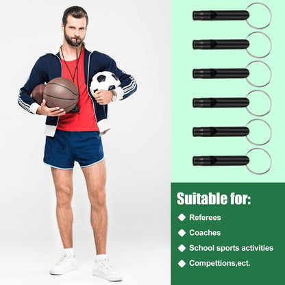 35 Pieces Emergency Whistle with Keychain, Aluminum Emergency Survival Whistle for Camping Hiking Hunting Outdoors Sports, Loud Sound (Black)