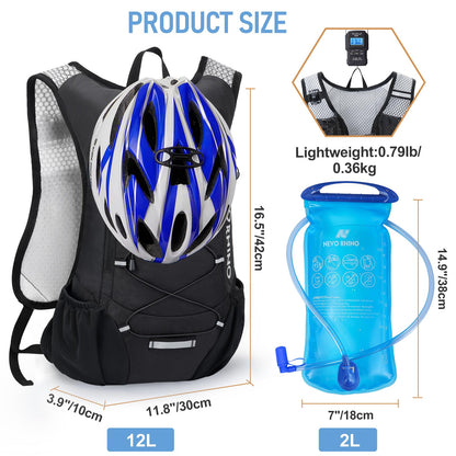Lightweight Hydration Backpack, Running Backpack with 2L Water Bladder, Hydro Water Daypack for Cycling Hiking Rave for Men Women