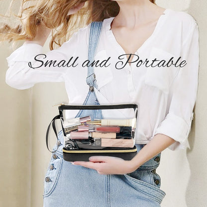 Ethereal Travel Makeup Bag, Clear Cosmetic Bag Make Up Organizer TSA Approved Toiletry Bag, Waterproof Pouch for Women Purse for Toiletries Accessories Brushes