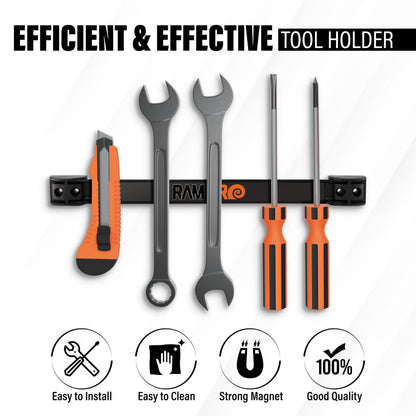 12" Magnetic Tool Holder Strip - A Tool Magnet Bar for Garage Organization, Shop Organization, and Workbench Accessories, Best Father's Day Gift, Easy To Install in Workshop, Mounting Screws Included.