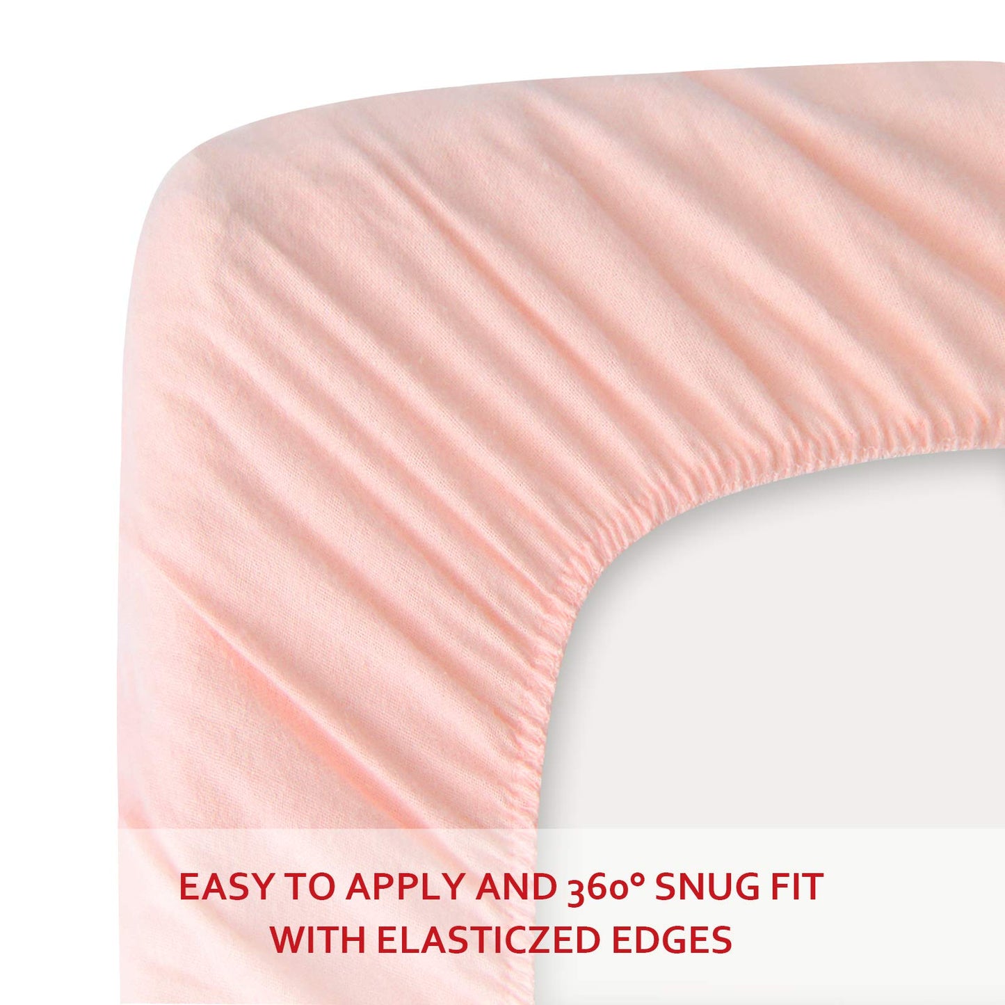 Pack n Play Sheets Girl, 100% Cotton Flannel, Fitted Portable Mini Crib Sheet for Girls Boys, Ultra Soft Breathable Convertible Playard Mattress Cover, Playard Playpen Sheet, Pink