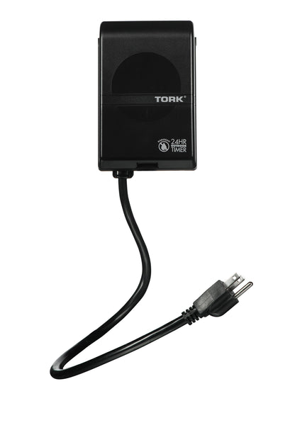 NSi Industries TORK RHB32R Indoor/Outdoor 15-Amp Plug-in Heavy Duty Mechanical Timer 24-Hour Programming – GREEN & RED Trippers TWO Receptacles Black Cover