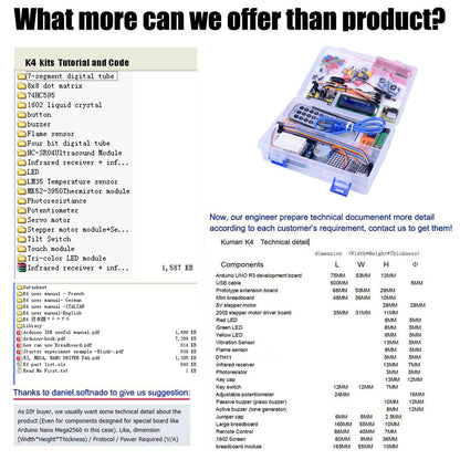kuman Complete Starter Kit with Detailed Tutorial and Reliable Components for Arduino Project Mega 2560 Robot breadboard Kits