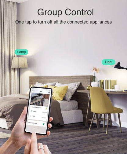 GHome Smart Mini Smart Plug Works with Alexa and Google Home, WiFi Smart Outlet Socket Remote Control Timer Function, Only 2.4GHz Network, No Hub Required, ETL FCC Listed, White