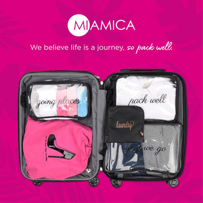 Miamica Women's Travel Bottle Kit, Clear & Rose Gold, 7.5" x 6.5" x 1.25"
