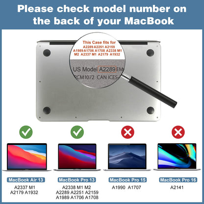 ProCase 2 Pack Tempered Glass Screen Protector for 13 Inch MacBook Air M1 Chip/MacBook Pro 13 M1 M2 Chip, 9H Screen Film Guard for Mac Air 13 (2020-2018)/ Mac Pro 13 (2022-2016)