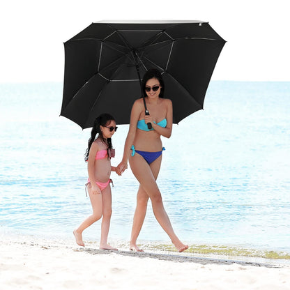 G4Free Extra Large Golf Umbrella Sun Protection Double Canopy Vented Windproof UV Square Automatic Open 68 Inch Oversize Stick Umbrella for Men Women