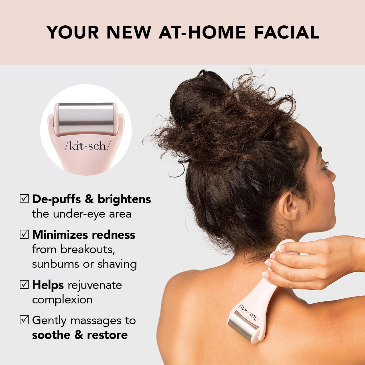 Kitsch Ice Roller for Face - Stainless Steel Ice Face Rollers for Women - Soothes Facial Puffiness, Sore Muscles, and Headaches | Self Care Gifts for Women - Terracotta