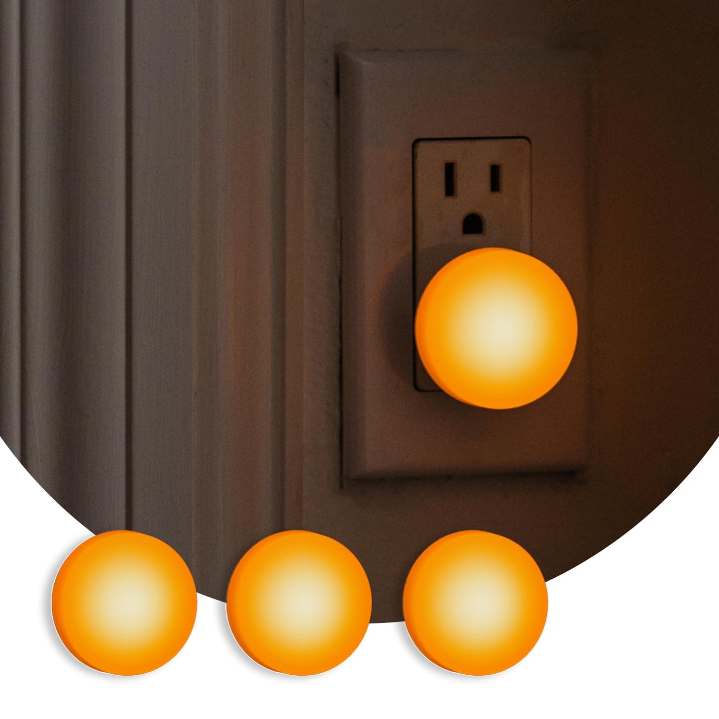 Loftie Night Lights Plug into Wall - 0.5W Plug in Night Light - Warm Amber Glow, Wall Light Sensing Dusk to Dawn - 2000K, UL Certified - Nightlight for Bathroom, Hallway, Bedroom Decor, Kitchen,3-Pack